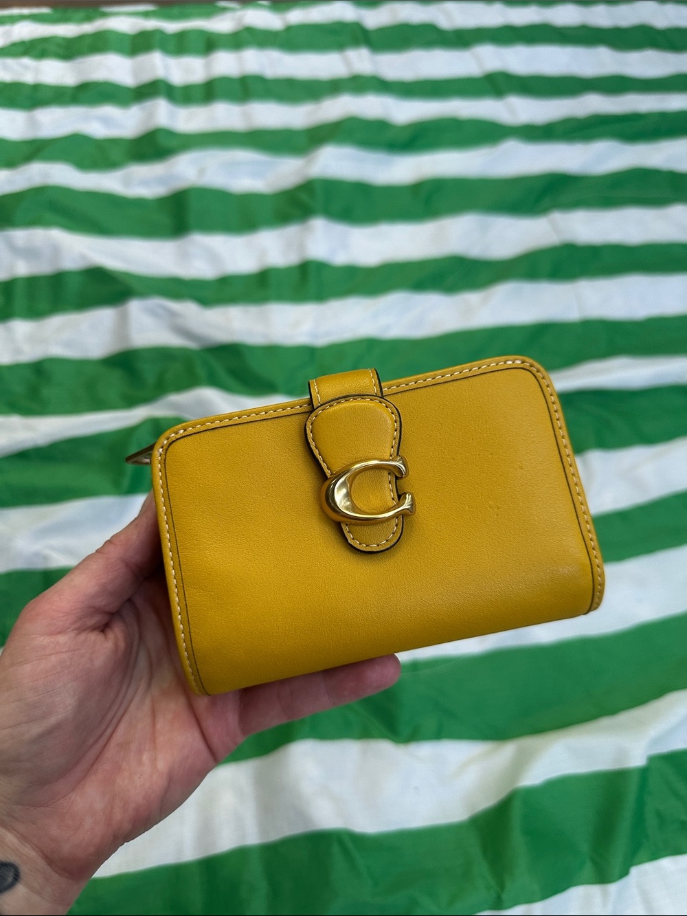 Coach Tabby Smooth Yellow Leather Wallet